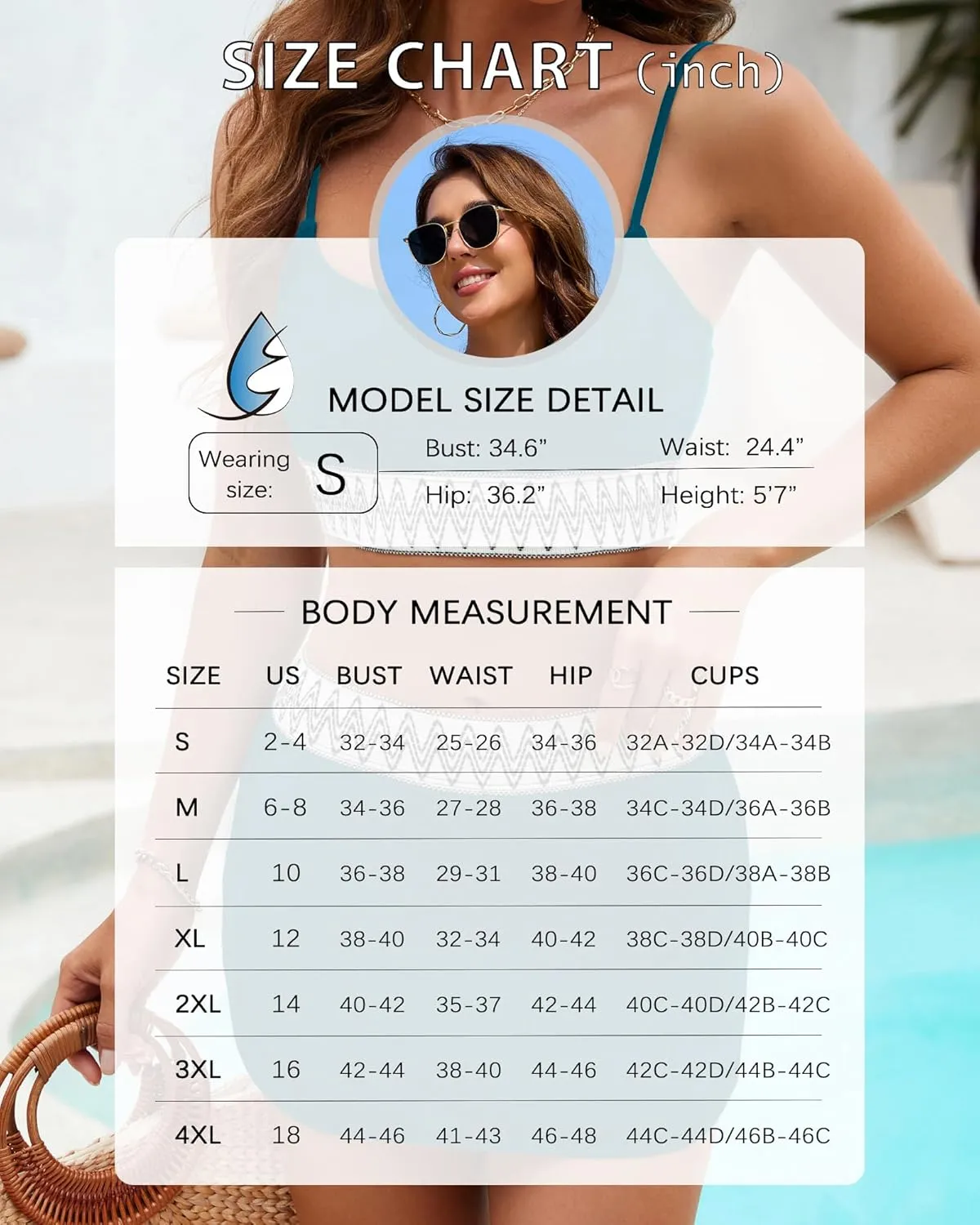 High Waisted Bikini Sets for Women Two Piece Swimsuit Skirt Tummy Control Bathing Suit Boho Teens Swim Suits 2025