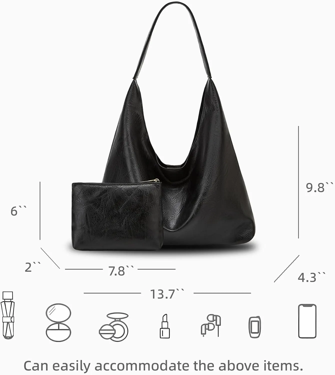 Hobo Bag Purses for Women Shoulder Bag Soft Vegan Crossbody Underarm Handbag Y2K Hobo Bag Commuting Bag