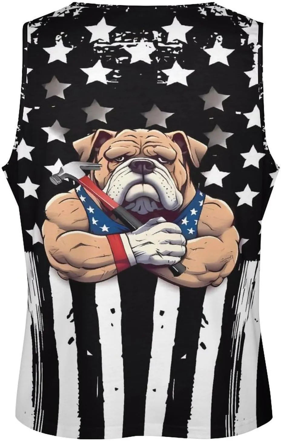 HOTYD American Flag Tank Tops Men Patriotic Tank Tops for Men 3D Print Summer Casual Quick Dry Sleeveless Muscle Shirts