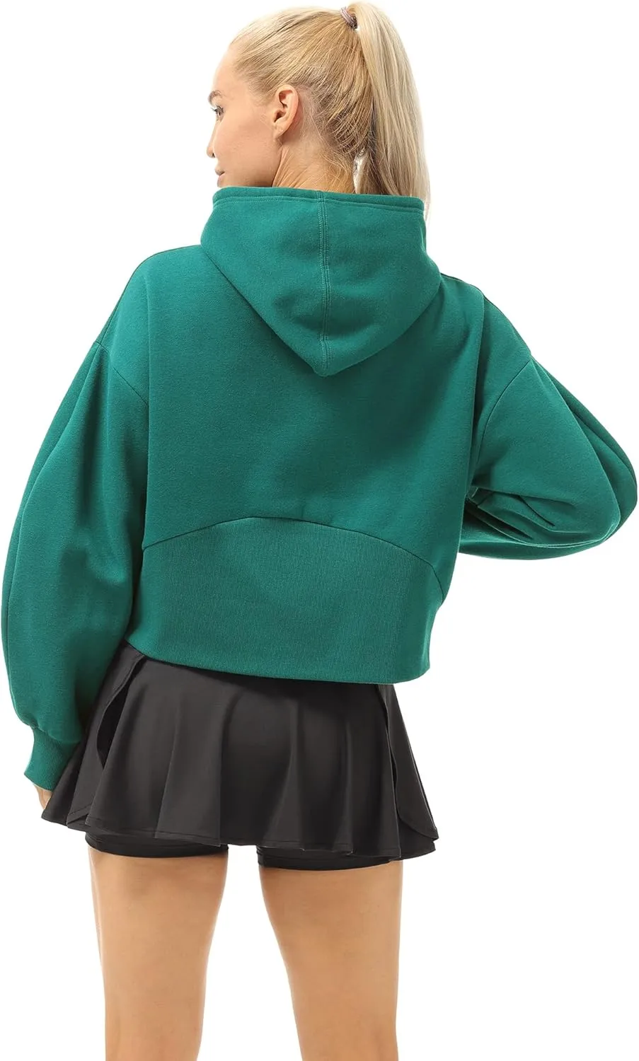 icyzone Fleece Lined Zip Up Jackets for Women with Pockets and Thumb Holes, Oversized Athletic Hoodie Sweatshirt