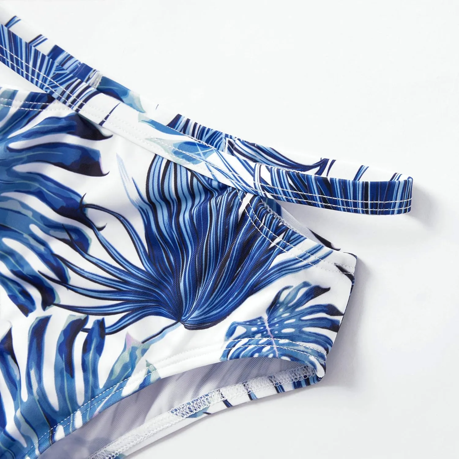 IFFEI Family Matching Swimsuits Two Pieces Ruffles Bikini Set Mommy and Me Bathing Suits with Straps