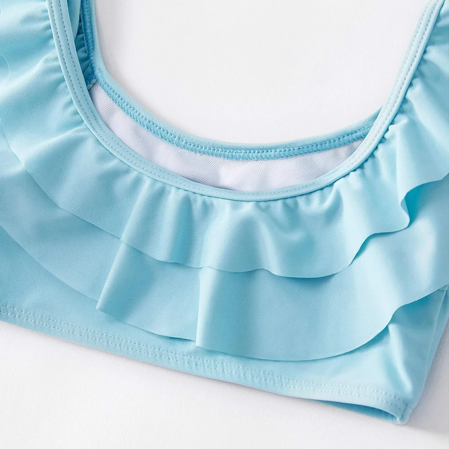 IFFEI Family Matching Swimsuits Two Pieces Ruffles Bikini Set Mommy and Me Bathing Suits with Straps