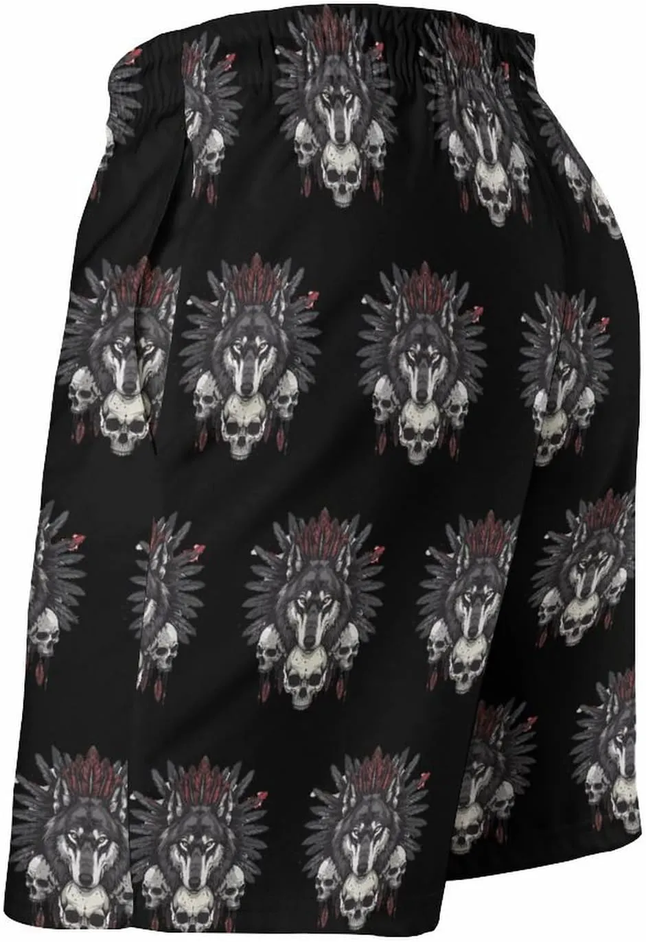 Indian Wolf Men's Swim Trunks Quick Dry Board Shorts Breathable Summer Beach Shorts Bathing Suits