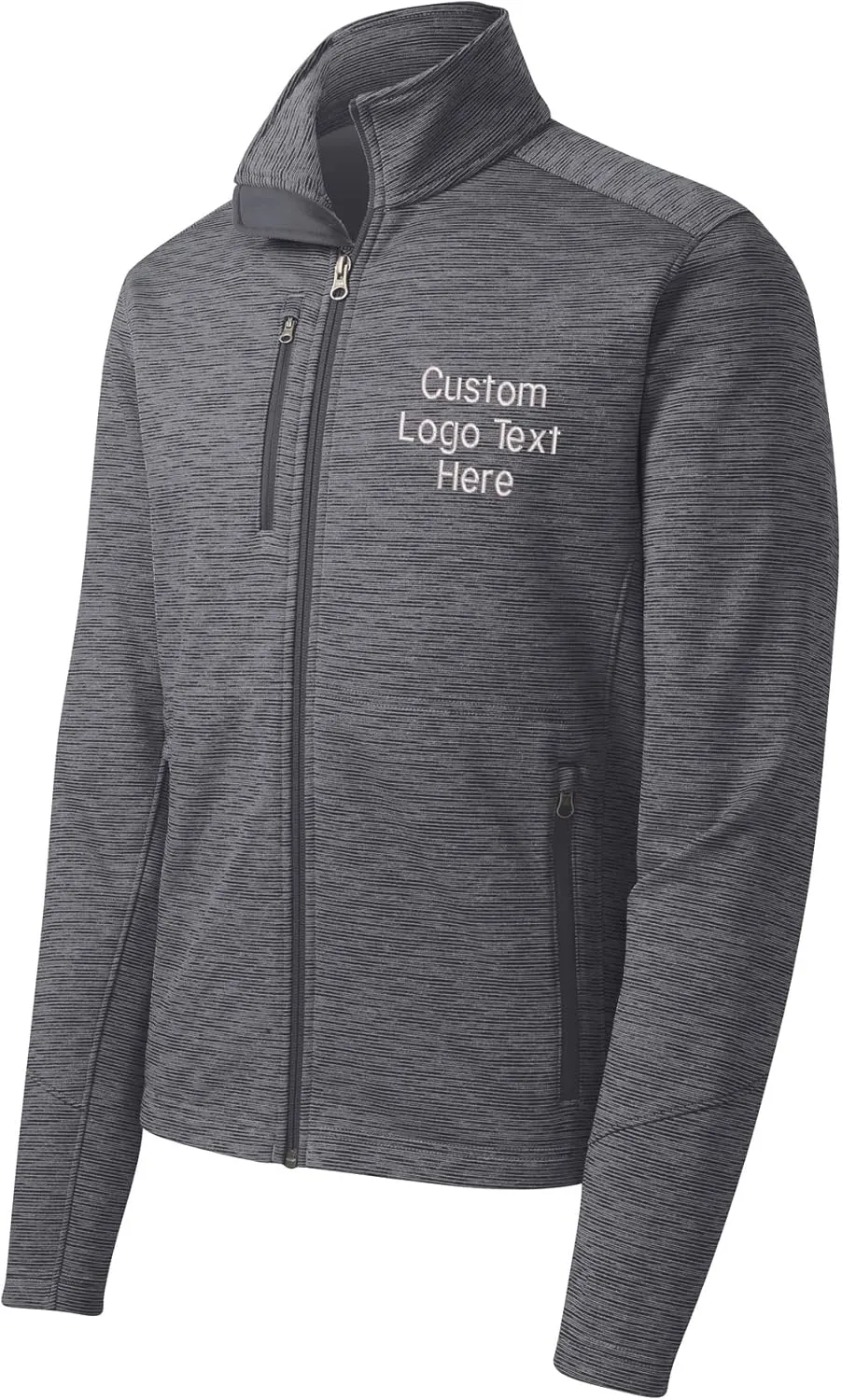 INK STITCH Men F231 Deisgn Your Own Custom Stitching Logo Texts Digi Stripe Fleece Jackets