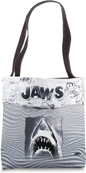 Jaws 50th Anniversary Poster Black & White Collage 2-Sided Tote Bag