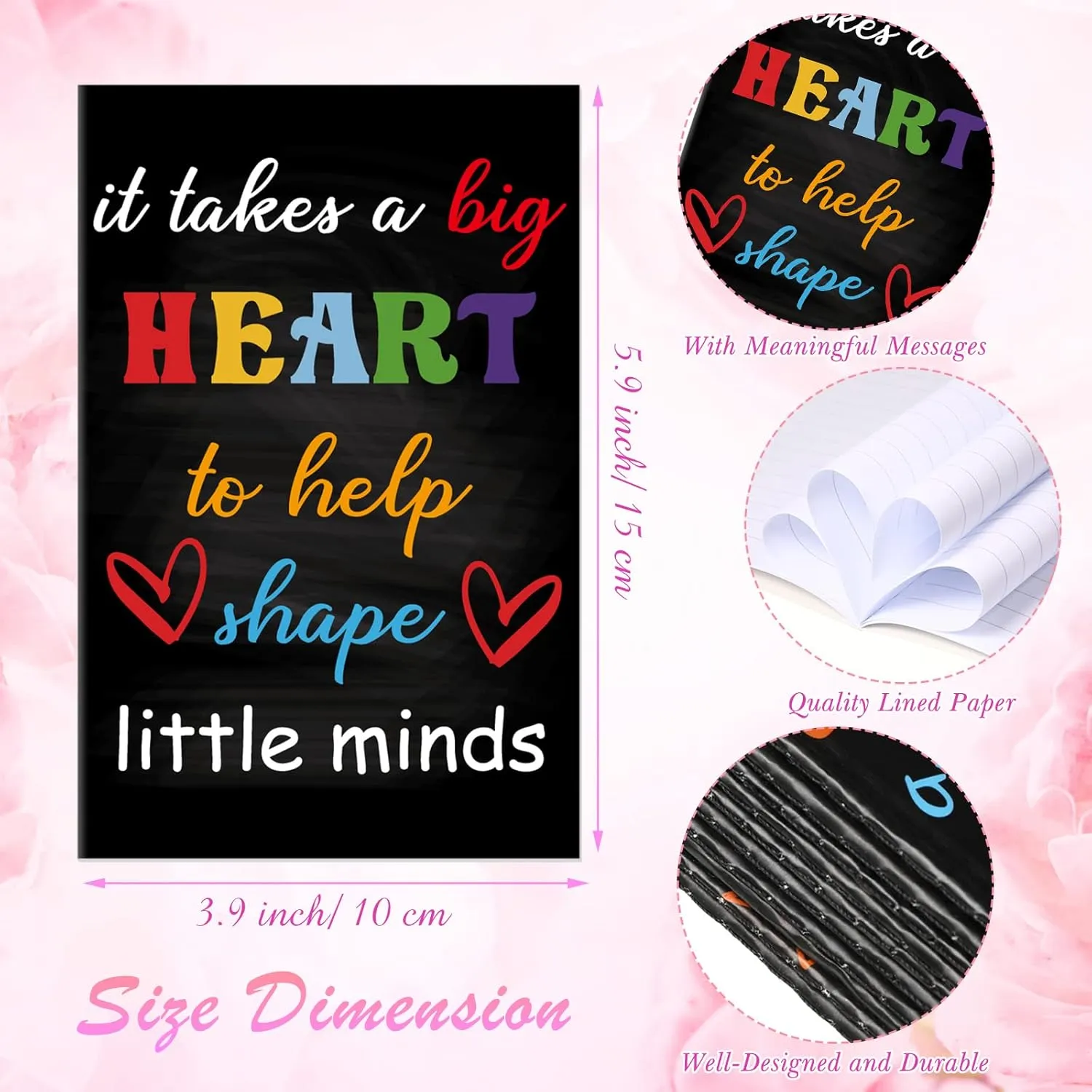 Kenning 3 Pcs Teacher Appreciation Gifts 2025 Set Include Teacher Survival Kit Zippered Makeup Pouch Cosmetic Bag Inspirational Quote Notebook, and Bracelet with Initial for 2025 Graduation(Letter B)