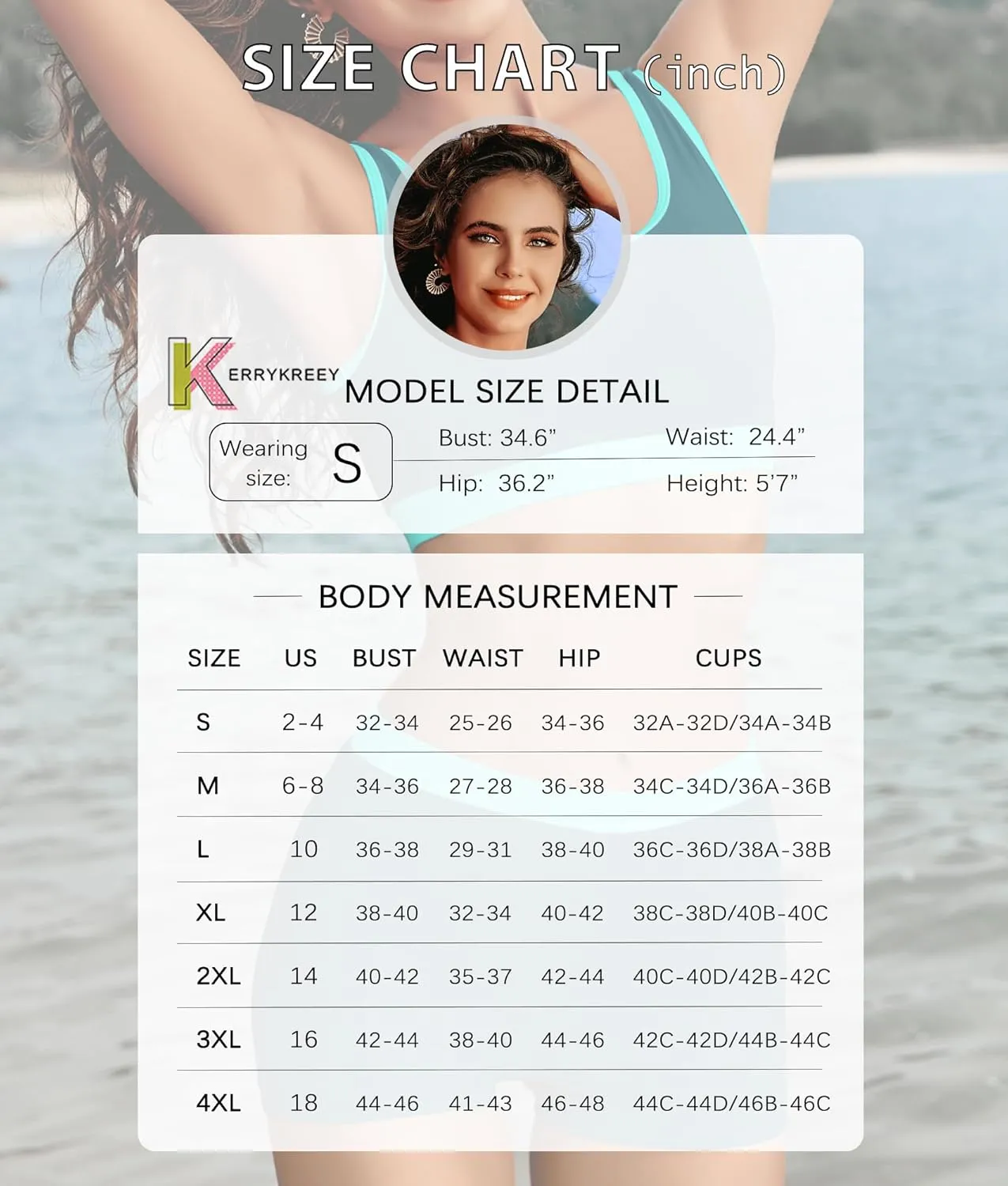 KerryKreey High Waisted Bikini Sets for Women Two Piece Swimsuit Teens Tummy Control Bathing Suit Tankini with Shorts