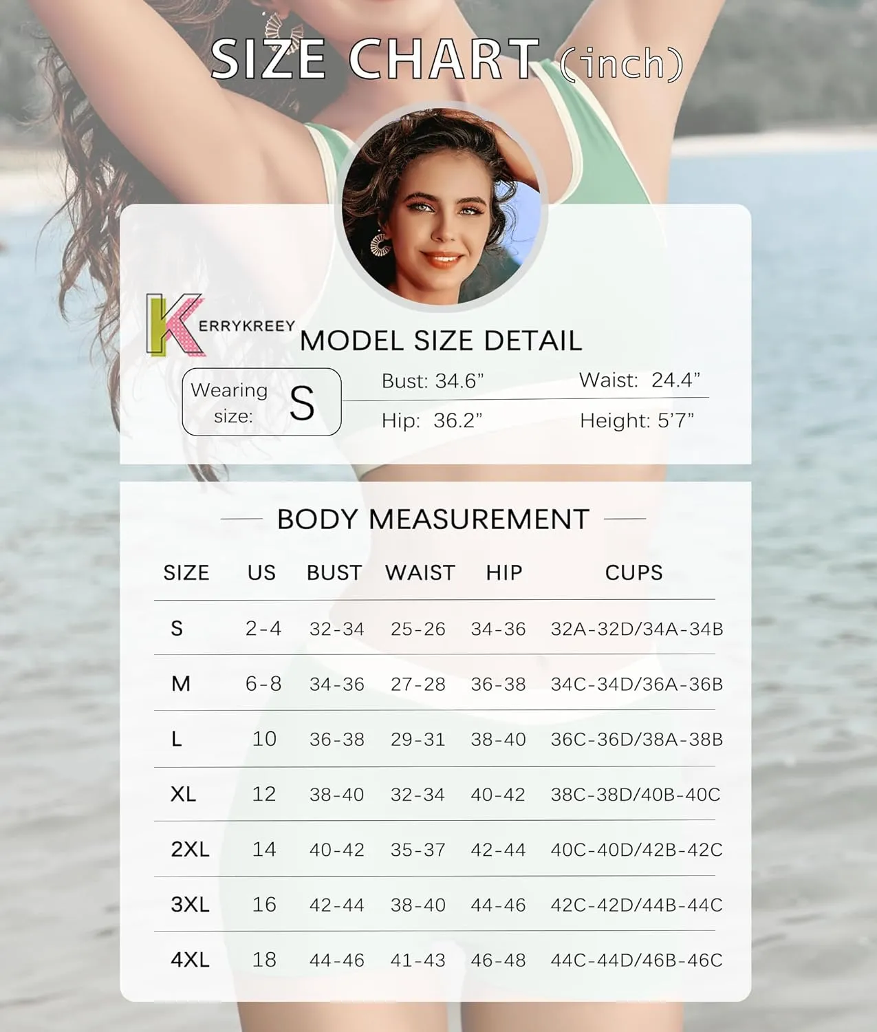 KerryKreey High Waisted Bikini Sets for Women Two Piece Swimsuit Teens Tummy Control Bathing Suit Tankini with Shorts