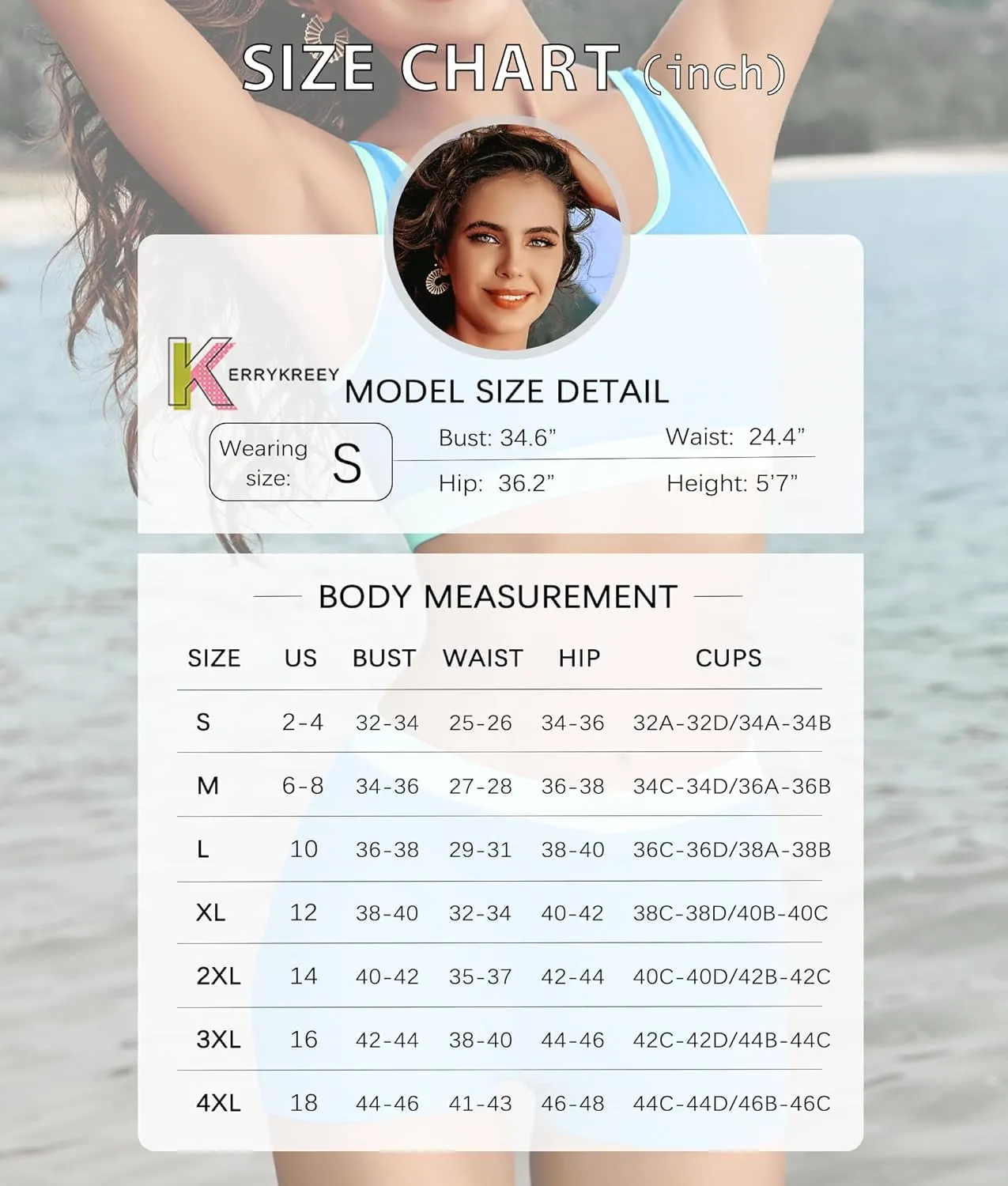 KerryKreey High Waisted Bikini Sets for Women Two Piece Swimsuit Teens Tummy Control Bathing Suit Tankini with Shorts