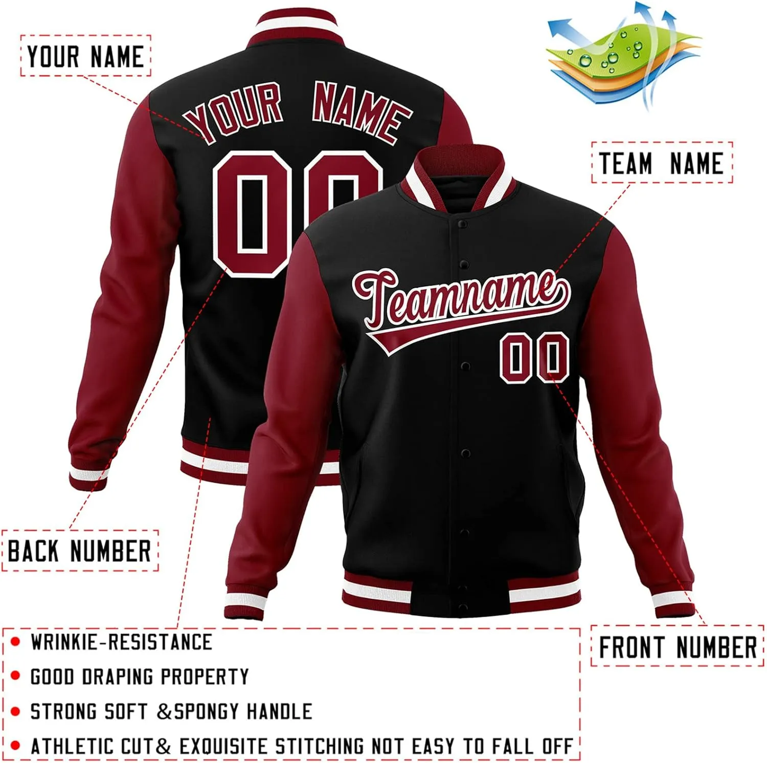 KXK Custom Men/Women/Youth Varsity Baseball Jacket Blend Letterman Jackets Stitched Personalized Name Number Logo Big Size