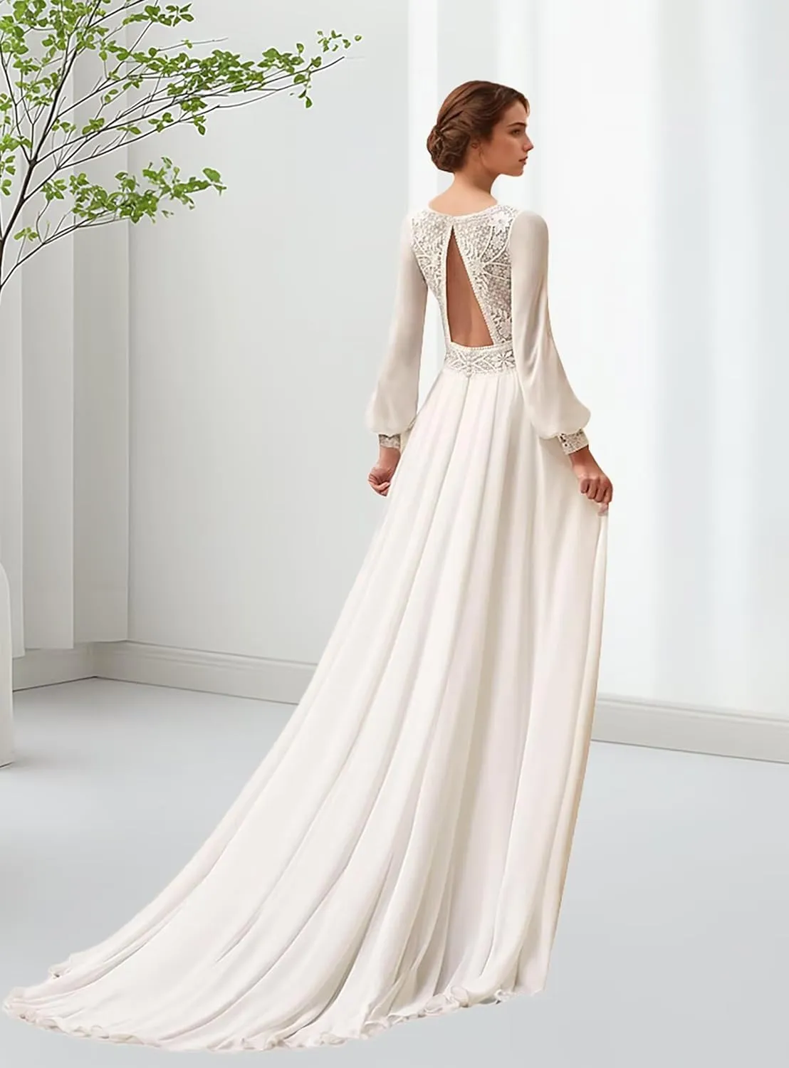 Lace Beach Wedding Dresses for Bride 2025 Long Boho Floral Bridal Wedding Gowns for Women