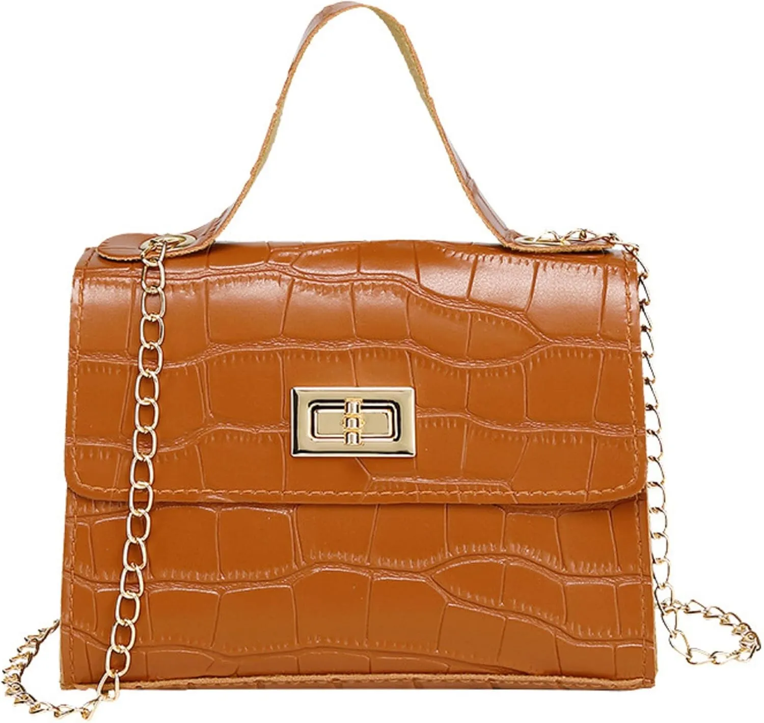 Ladies New PU One Shoulder Diagonal Bag Coin Purse Fashion Crocodile Pattern Handbag