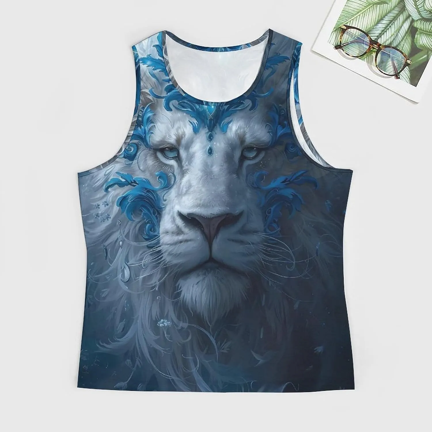MARSVOVO Mens Cool Tiger Tank Tops Vintage Y2K 2024 Novelty Graffiti Sleeveless Shirt Trendy Soft Cotton Sportswear