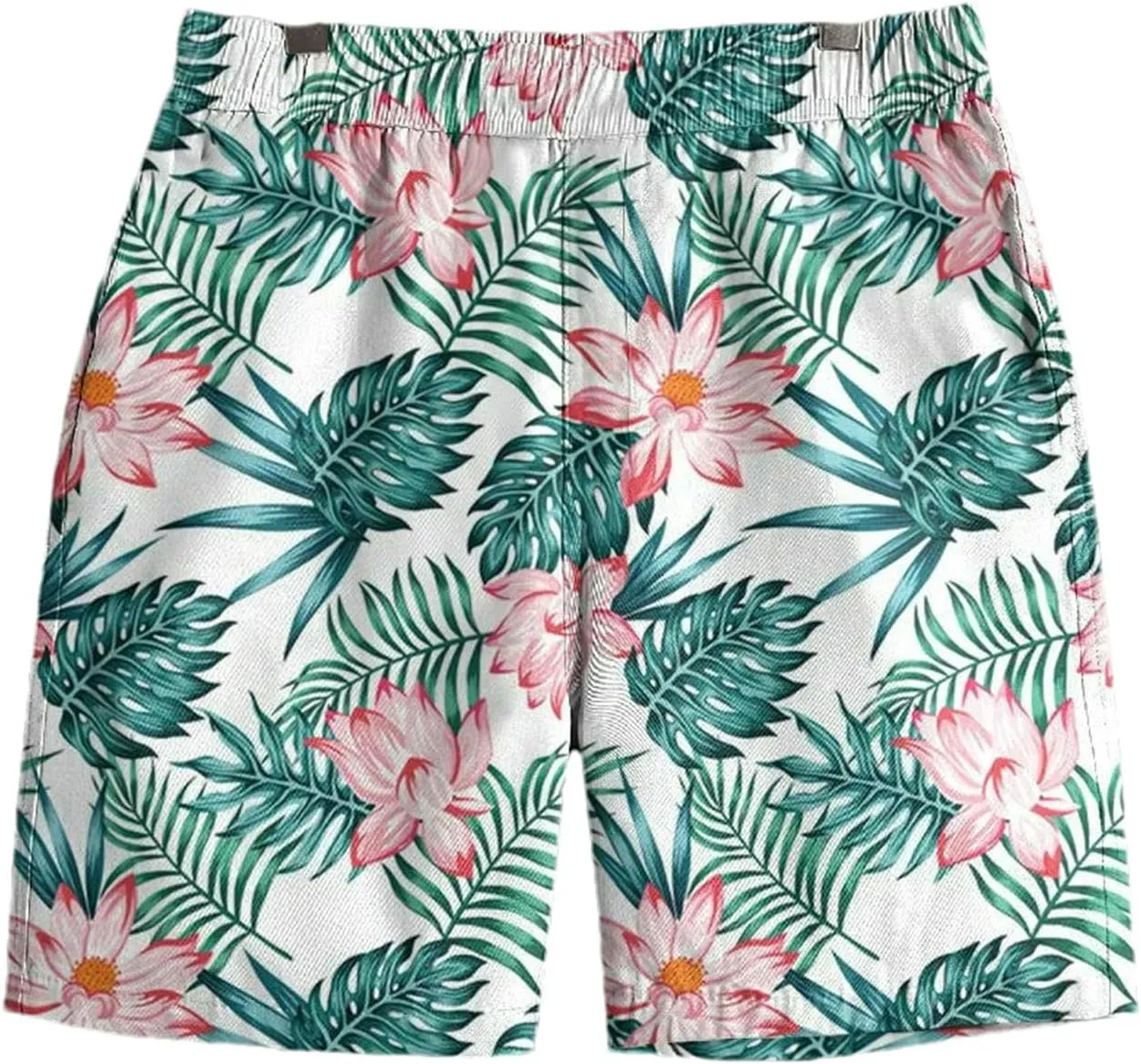 Men's Hawaiian Summer Cool Leaf Pattern Beach Shorts Quick Dry Leisure Sports Shorts Men's