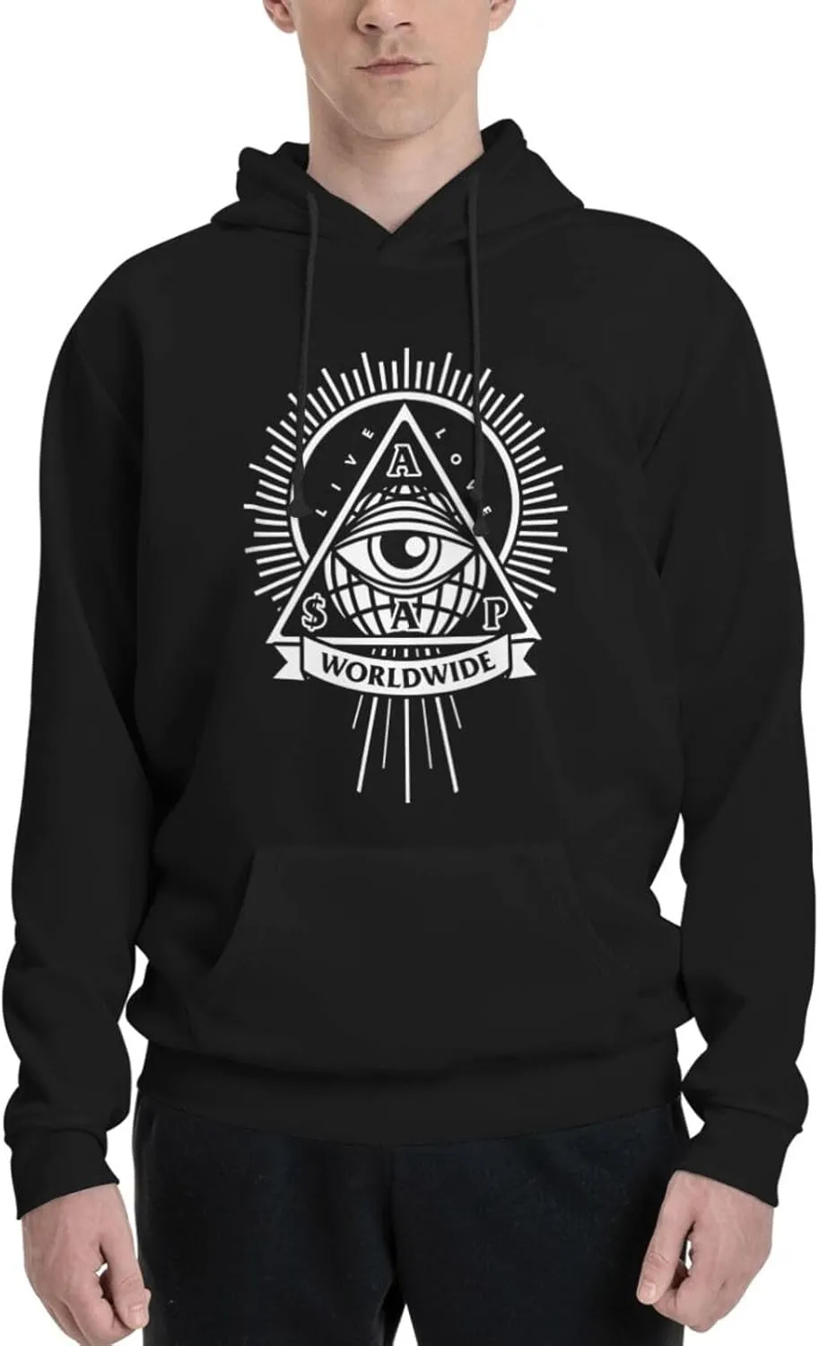 Mens Long Sleeve Tops Hooded Sweatshirt, Quick-Dry Fleece Pullover Hooded