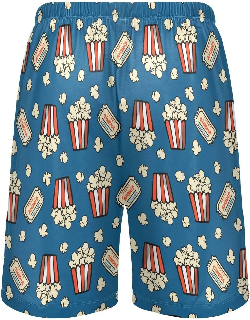 Men's Pajama Shorts Cartoon Snowman Sleep Shorts for Men Pajama Bottom Pants with Drawstring & Pockets S