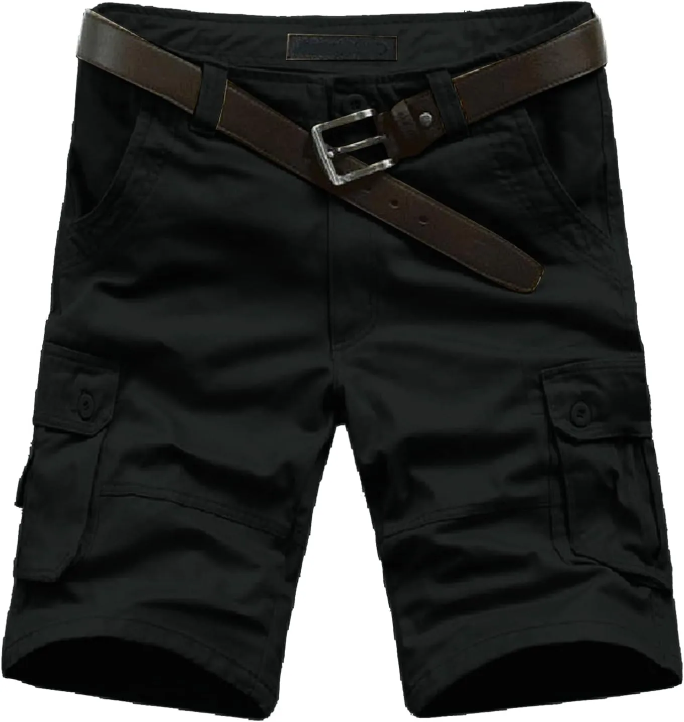 Men's Solid Color Multi Pockets Shorts Fashion Summer Leisure Pants Overalls Hiking Cargo Shorts Athletic Joggers