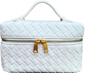 Mini Woven Crossbody Purse Square Box Bags Top-Handle Tote Handbag Shoulder Bag Cute Satchels Trendy