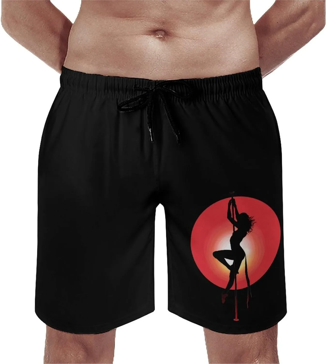 Pole Fitness Dance Men's Swim Trunks Quick Dry Board Shorts Breathable Summer Beach Shorts Bathing Suits