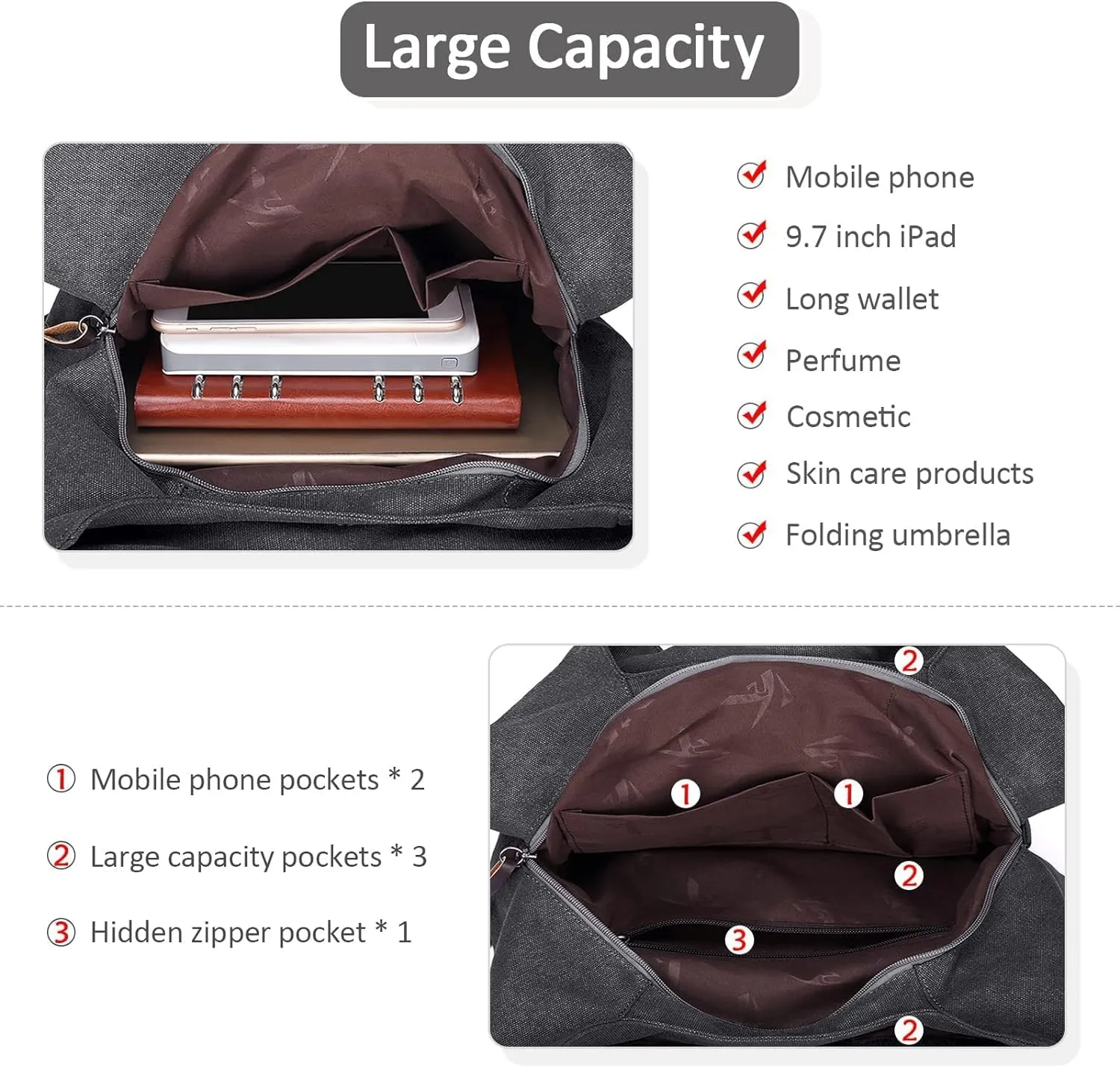Popularity Women Canvas Shoulder Bags Ladies Canvas Handbag