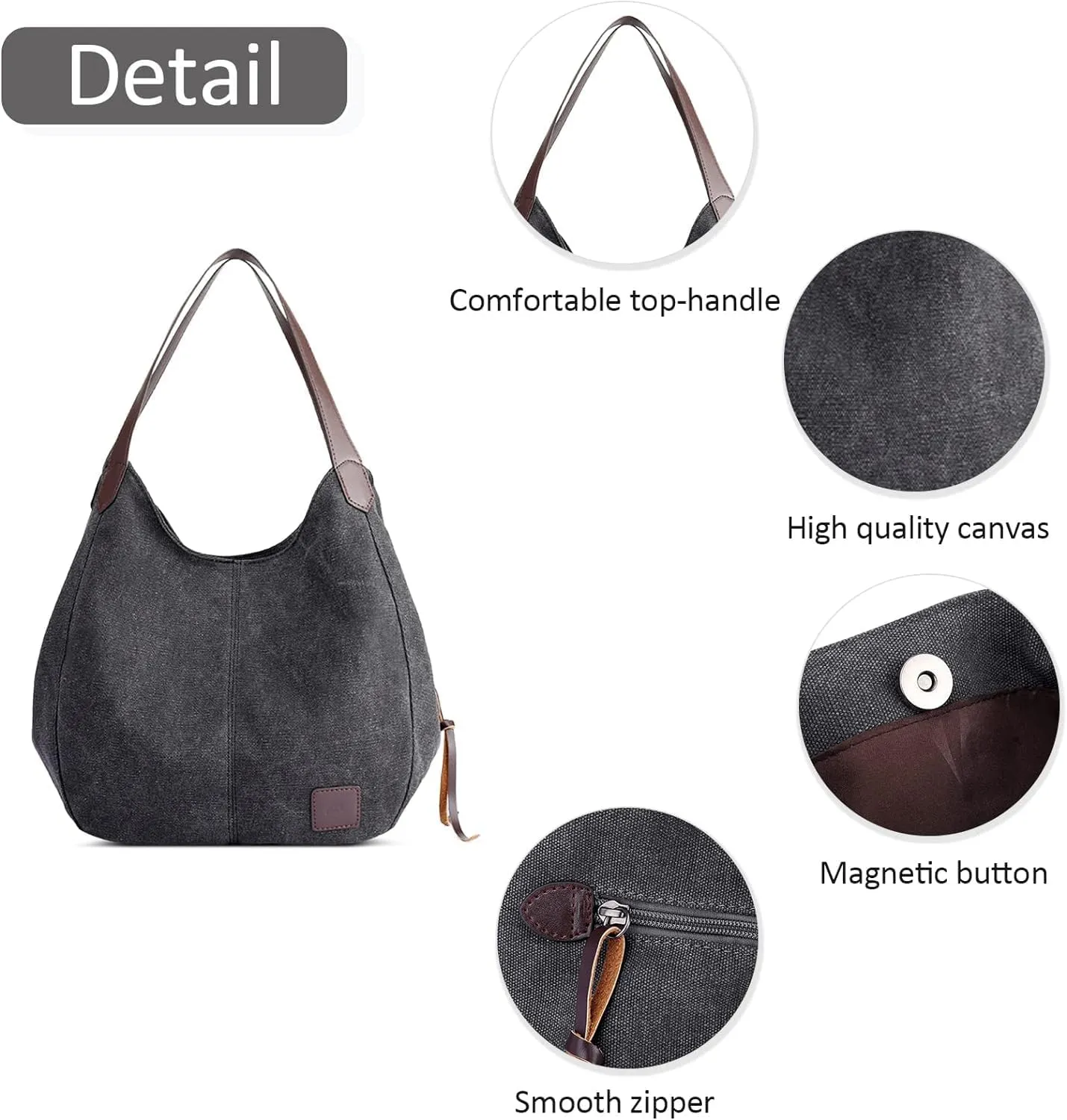 Popularity Women Canvas Shoulder Bags Ladies Canvas Handbag
