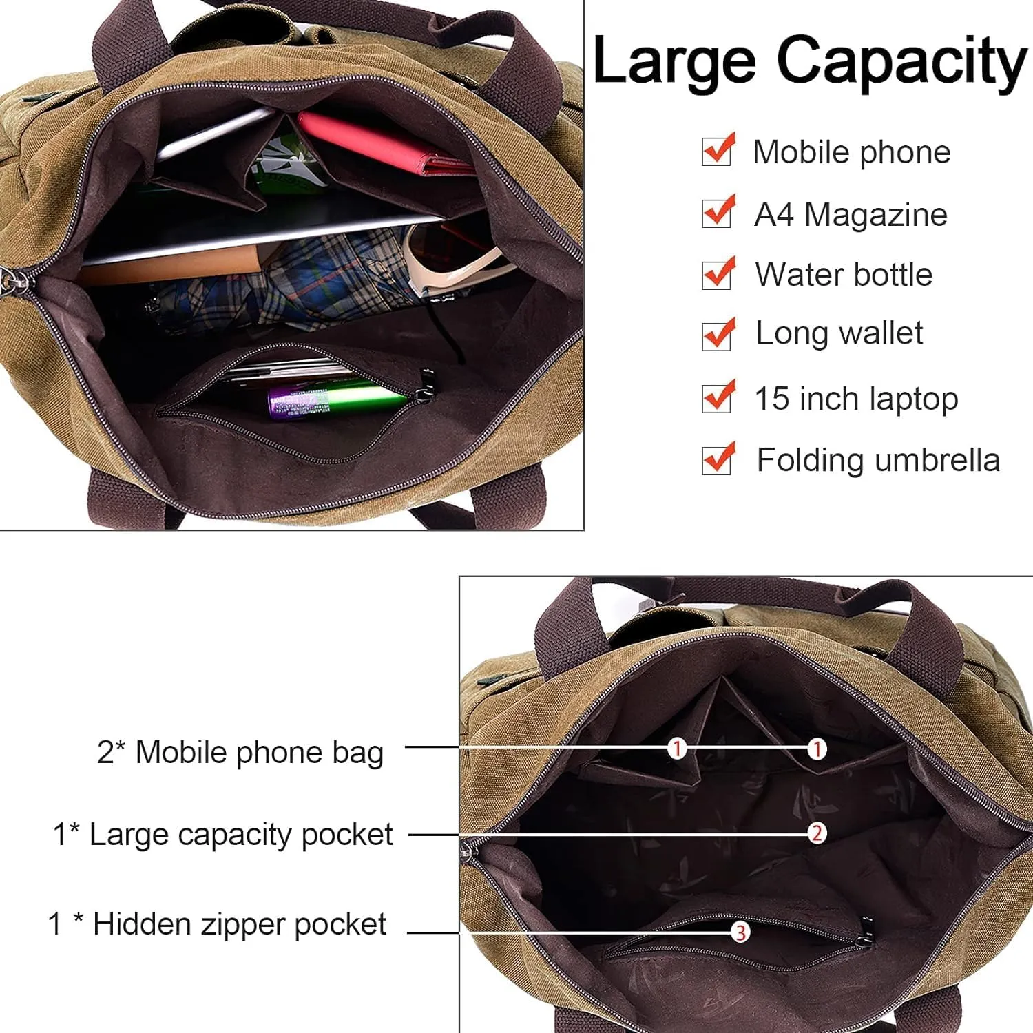 Retro Women Handbags Ladies Canvas Shoulder Bag Large Messenger Bag