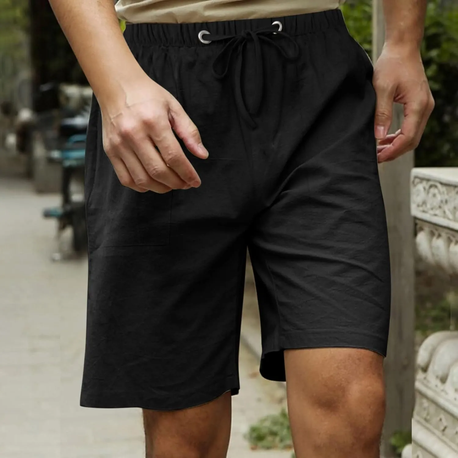 RTRDE Men's Summer Casual Beach Shorts Drawstring Lightweight Elastic Waist Walking Shorts with Pockets Trendy, M-5XL