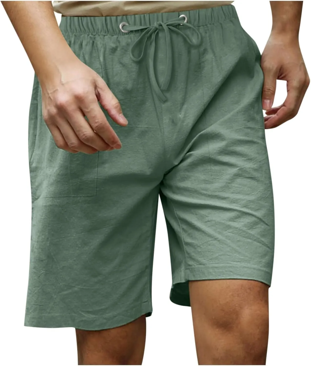 RTRDE Men's Summer Casual Beach Shorts Drawstring Lightweight Elastic Waist Walking Shorts with Pockets Trendy, M-5XL