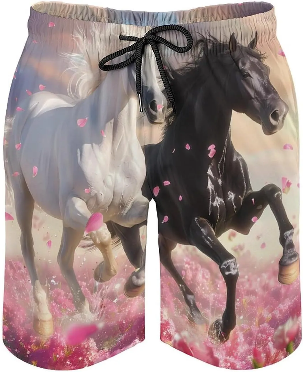 Running Horses Men's Swim Trunks Quick Dry Board Shorts Breathable Summer Beach Shorts Bathing Suits