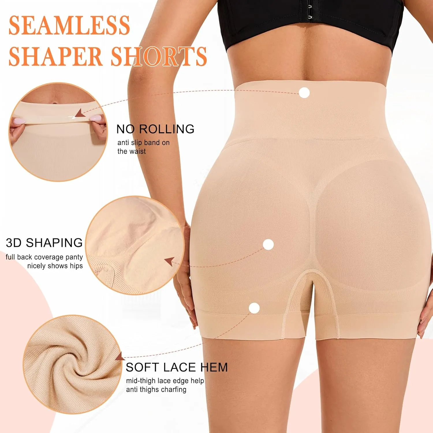 Seamless Shaping Boyshorts Panties for Women Slip Shorts Under Dress Shapewear Tummy Control Underwear Anti Chafing