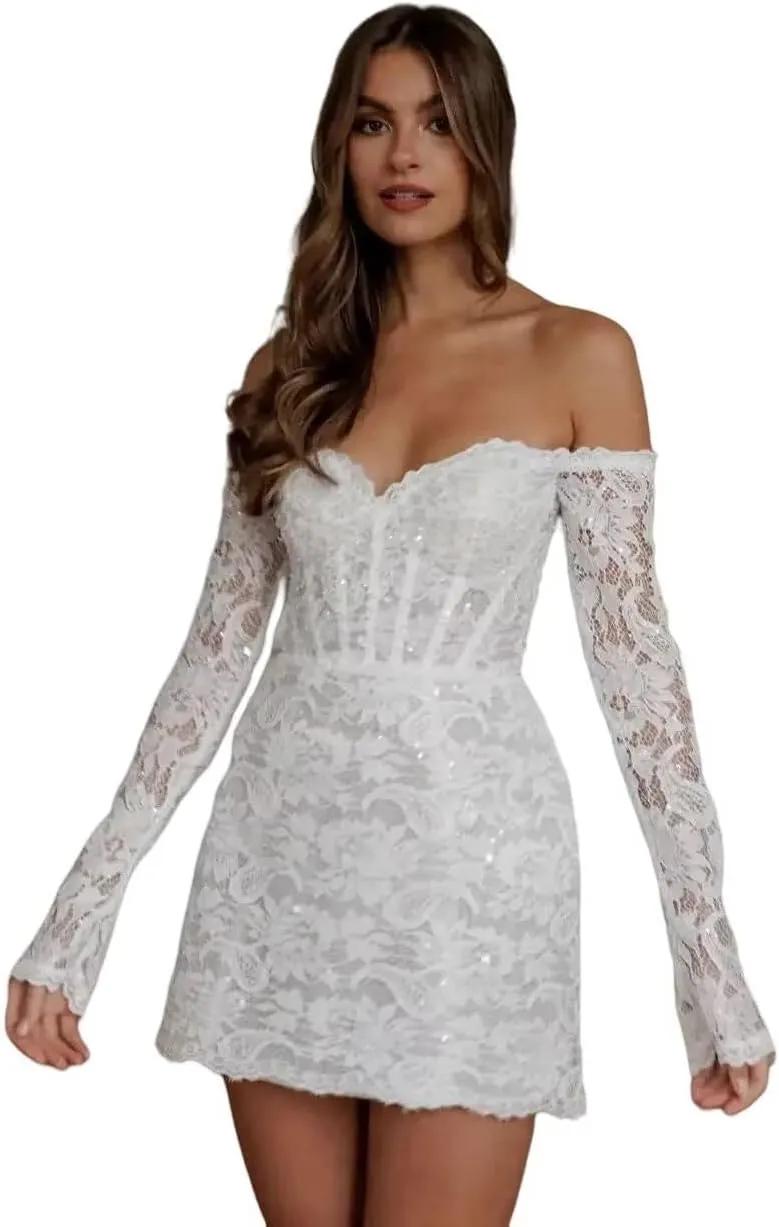 Short Wedding Dresses for Bride 2025 Lace Applique 3D Flower Tulle Mini Boho Bridal Gowns for Wedding