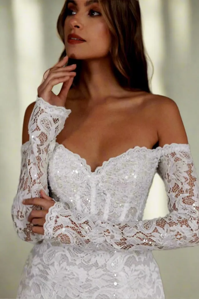 Short Wedding Dresses for Bride 2025 Lace Applique 3D Flower Tulle Mini Boho Bridal Gowns for Wedding