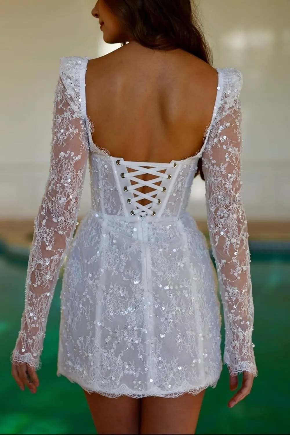 Short Wedding Dresses for Bride 2025 Lace Applique 3D Flower Tulle Mini Boho Bridal Gowns for Wedding