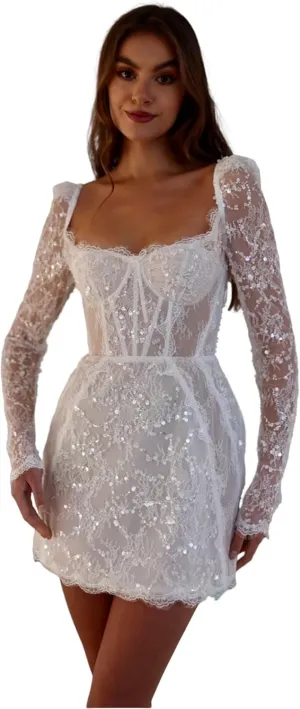 Short Wedding Dresses for Bride 2025 Lace Applique 3D Flower Tulle Mini Boho Bridal Gowns for Wedding