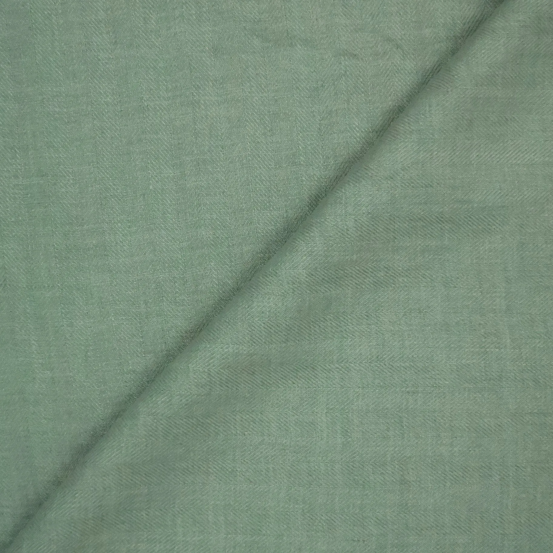 Silver Large Herringbone Pattern Worsted Wool Suiting Fabric