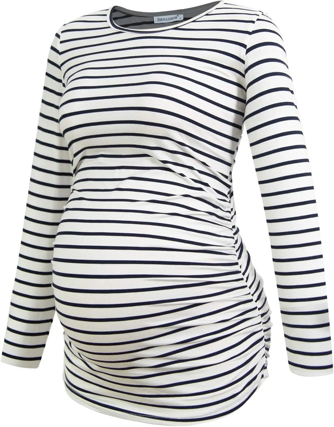 Smallshow Women's Maternity Shirts Long Sleeve Pregnancy Clothes Tops 3-Pack