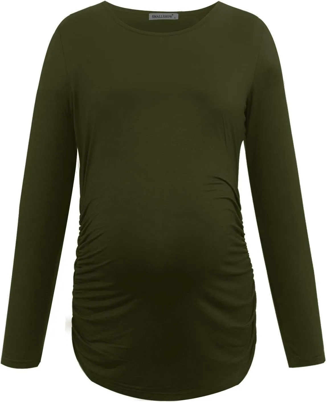 Smallshow Women's Maternity Shirts Long Sleeve Pregnancy Clothes Tops 3-Pack