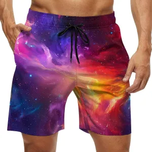 Starry Night Men's Swim Trunks Quick Dry Board Shorts Breathable Summer Beach Shorts Bathing Suits