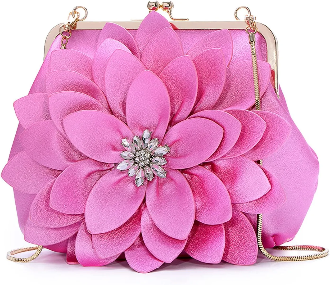 SUNROLAN Women Leather Formal Purses Handbags Chains Shoulder Bag Satchel Purse Floral Wedding Wallets