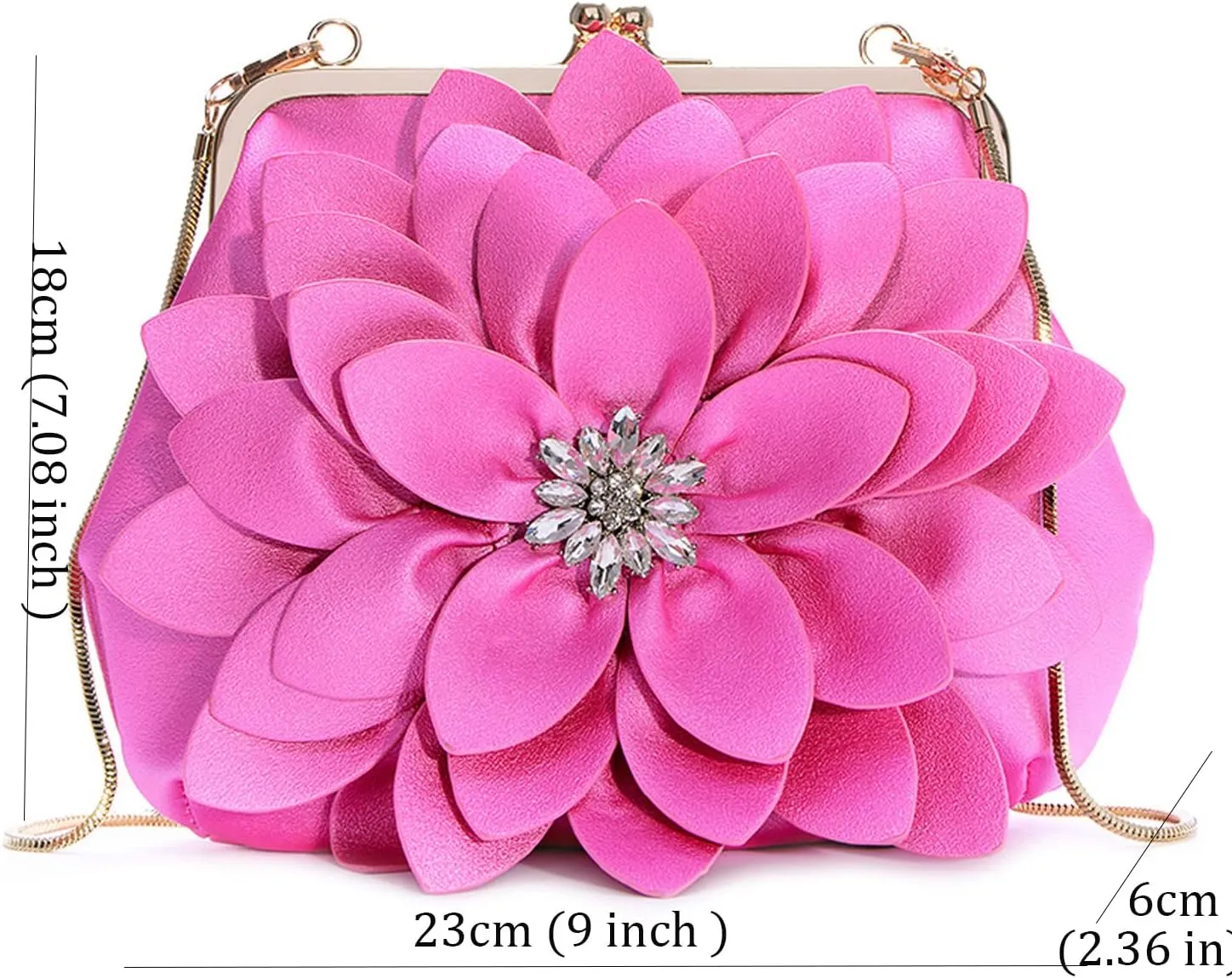 SUNROLAN Women Leather Formal Purses Handbags Chains Shoulder Bag Satchel Purse Floral Wedding Wallets