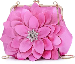 SUNROLAN Women Leather Formal Purses Handbags Chains Shoulder Bag Satchel Purse Floral Wedding Wallets