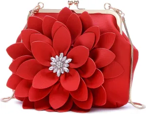 SUNROLAN Women Leather Formal Purses Handbags Chains Shoulder Bag Satchel Purse Floral Wedding Wallets