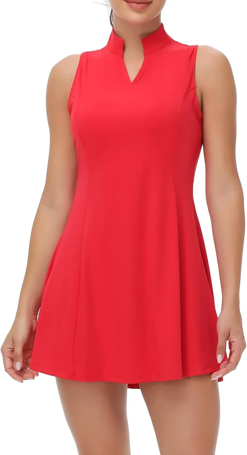 Tennis Golf Dress for Women Workout Active Athletic Dresses with Shorts 2 Piece Sets Outfits Cute Clothes Summer