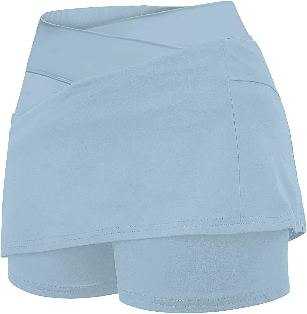 Tennis Skirt for Women Crossover High Waisted Pleated Golf Skorts Athletic Workout Skirts Knee Length Skorts Skirts