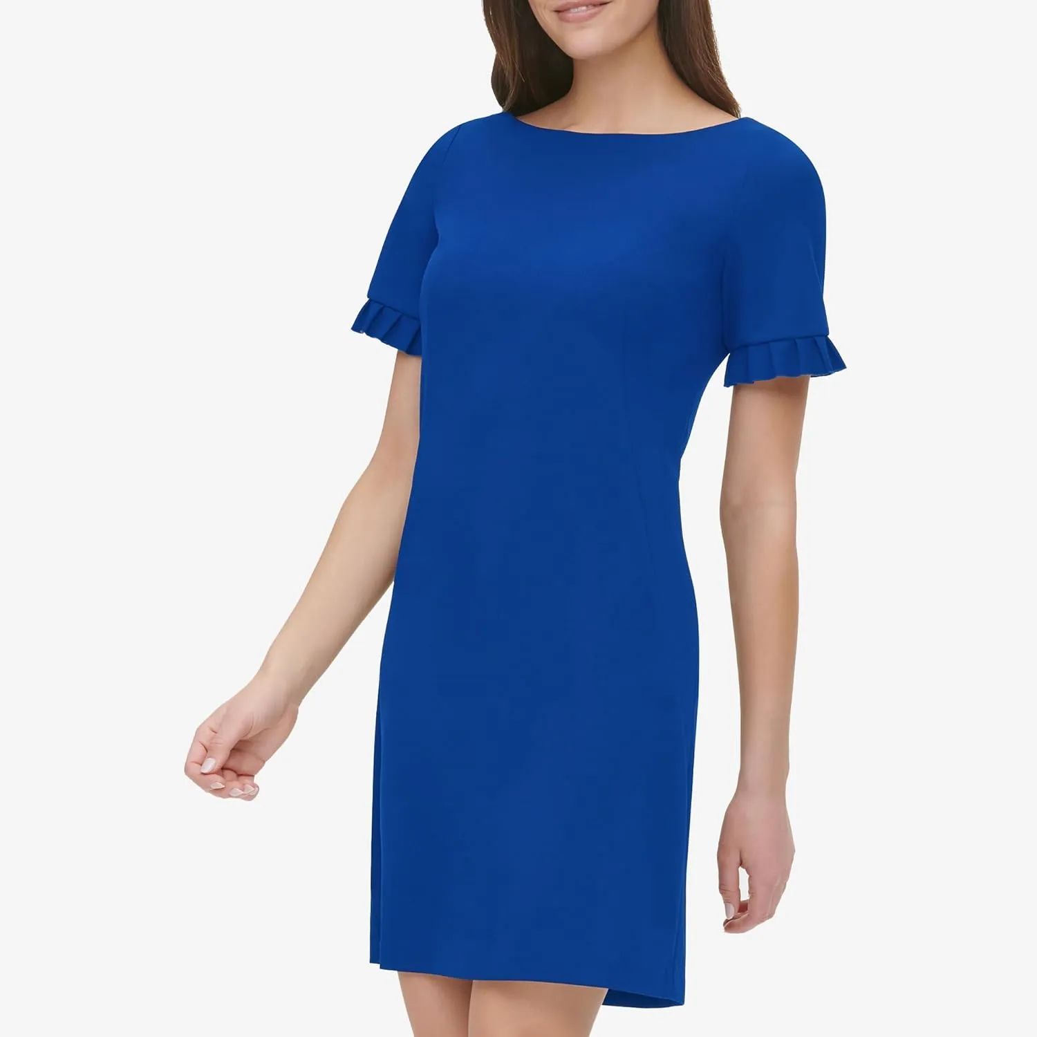 Tommy Hilfiger Women's Pleated Short Sleeve Scuba Dress
