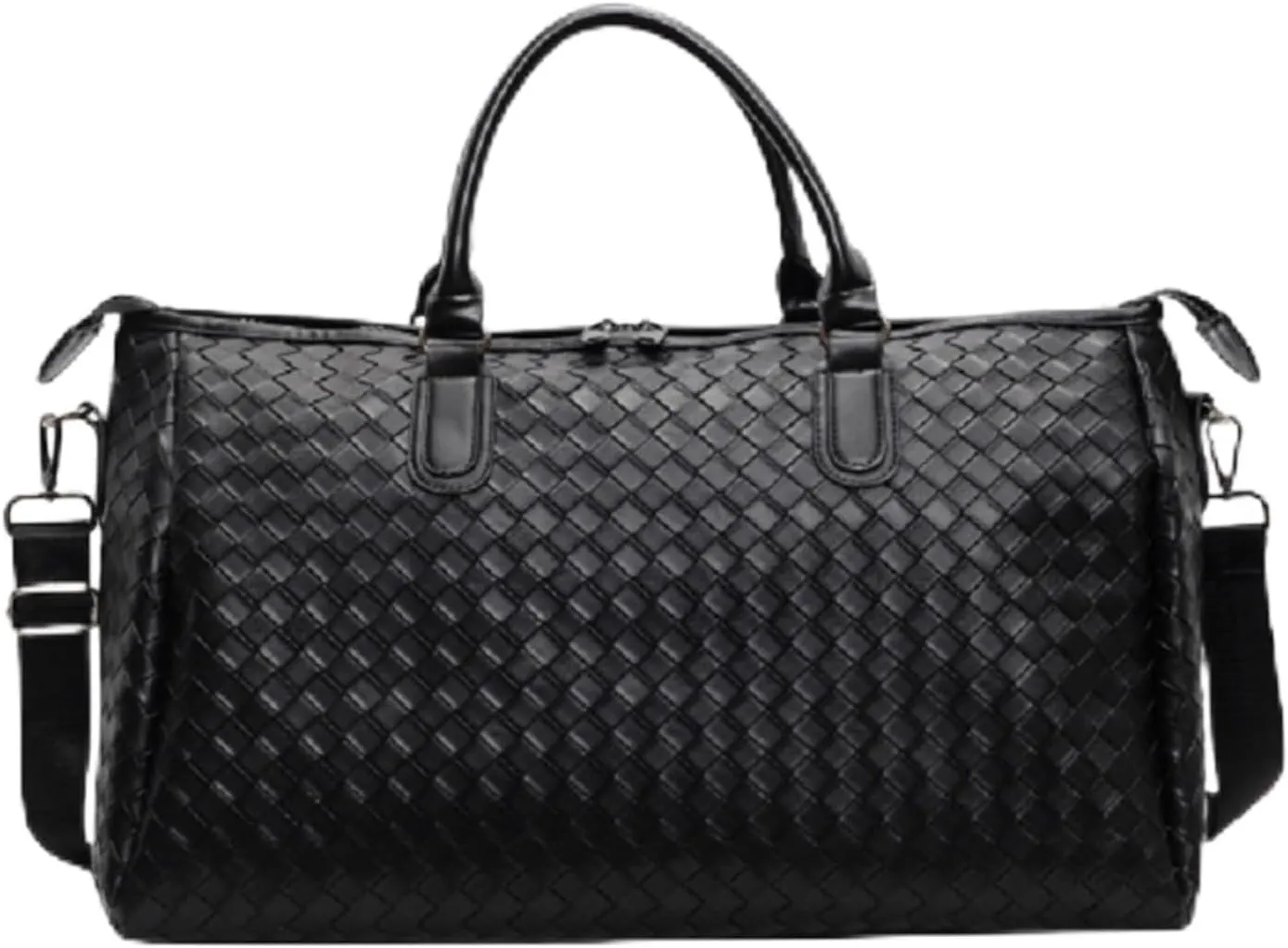 Travel Bag Men Women's Fashion Weaving Pu Leather Totes Large Capacity Shoulder Bags Business Casual Handbag