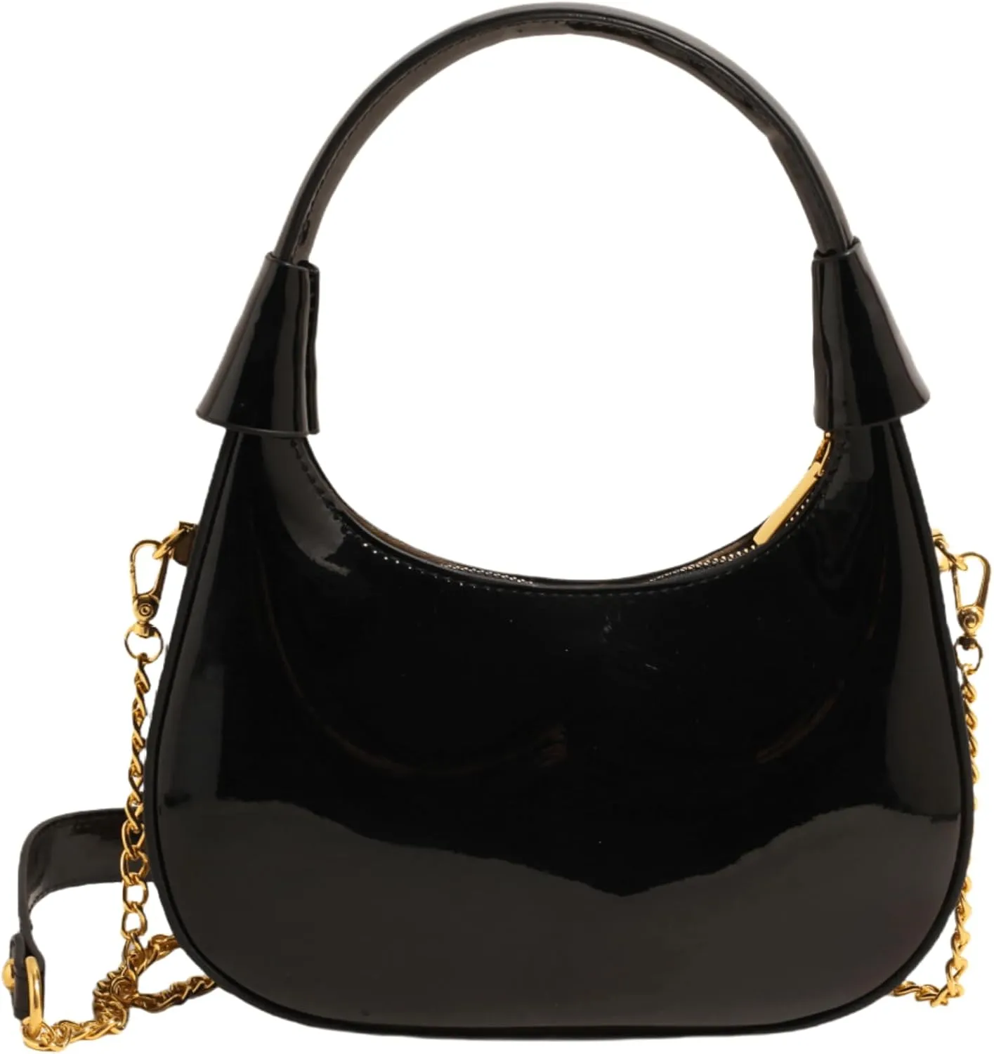 Trendy Patent Leather Hobos Handbag Purse for Women Shoulder Crossbody Bag Retro Totes with Removable Strap