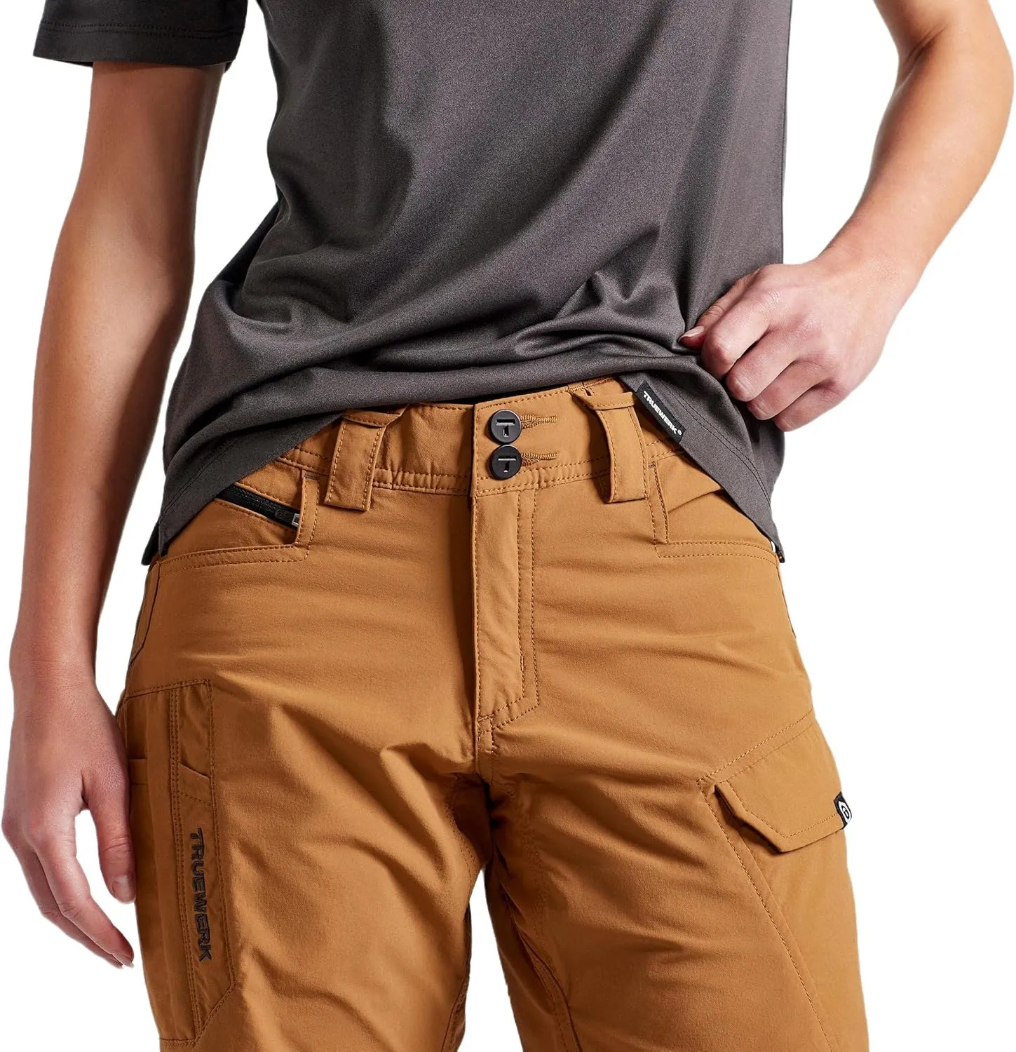 TRUEWERK Womens Workwear Shorts - T1 WerkShorts - Relaxed Fit, Lightweight, Moisture Wicking, Shorts with 4-Way Stretch