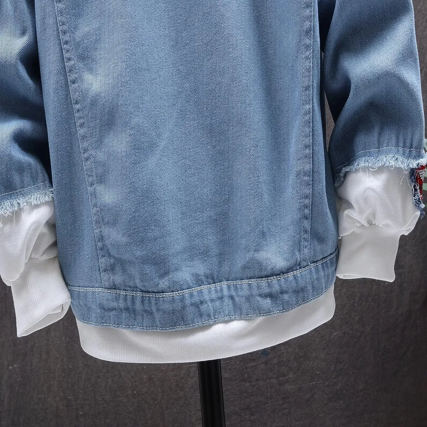 Unisex Personalized Hooded Denim Hoodie Tops Customized Gifts Add Your Own Design Outwear Custom Jeans Jackets Coat