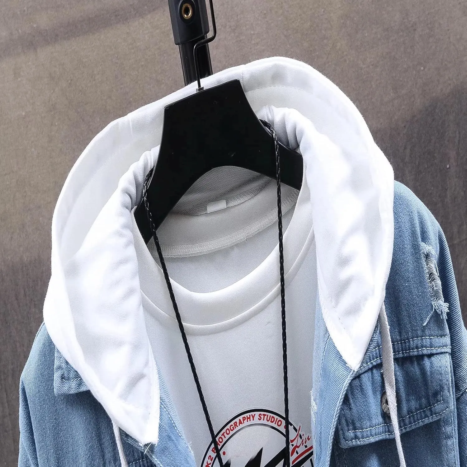 Unisex Personalized Hooded Denim Hoodie Tops Customized Gifts Add Your Own Design Outwear Custom Jeans Jackets Coat